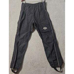 Harley Davidson Men's Black Reflective Stripe Rain Bibs Overalls Men's Size XL